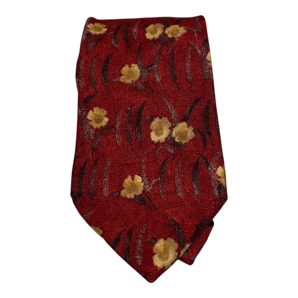 ERMENEGILDO ZEGNA Disegno Esclusivo‎ Silk Tie Flowers Red